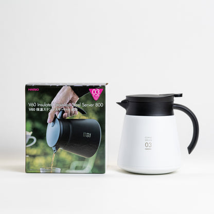 Hario V60 Insulated Steel Server 03 (Black / White)